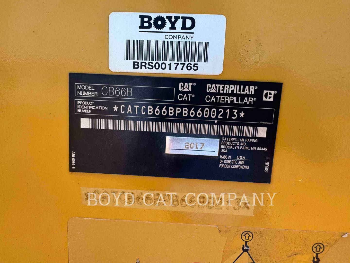 Caterpillar CB66B, 3207 hours, S/N: B6600213, 2017 - Image 6