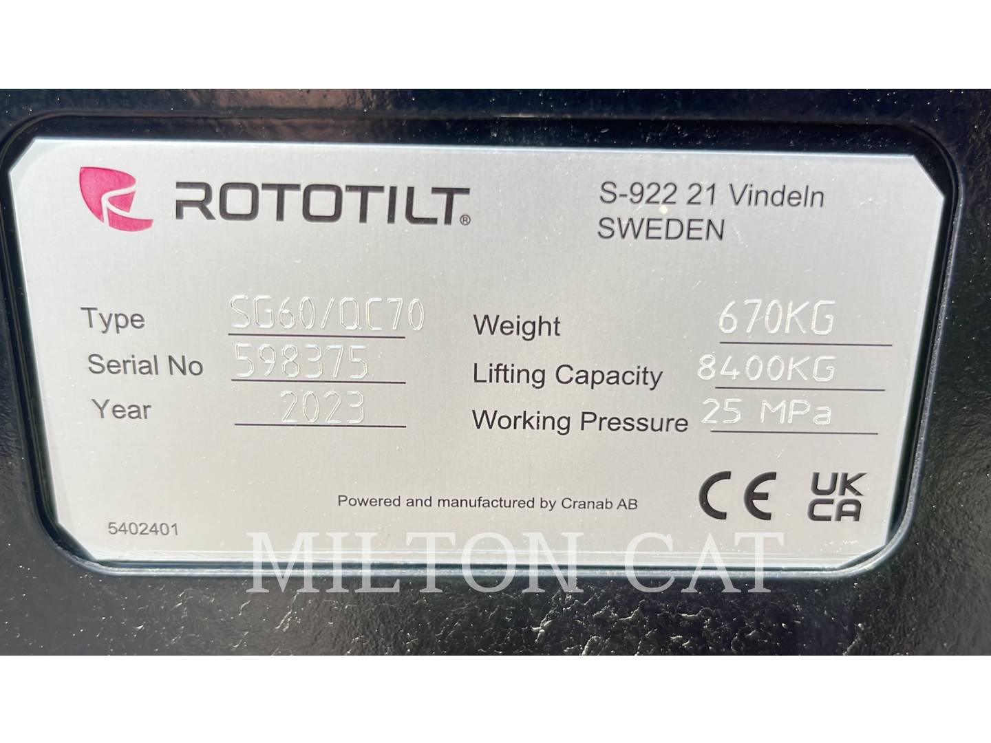 Rototilt 320 SORTING GRAPPLE R6 SG60 QC70 102.3", Grapple, S/N: 0000598375, 2023 - Image 5