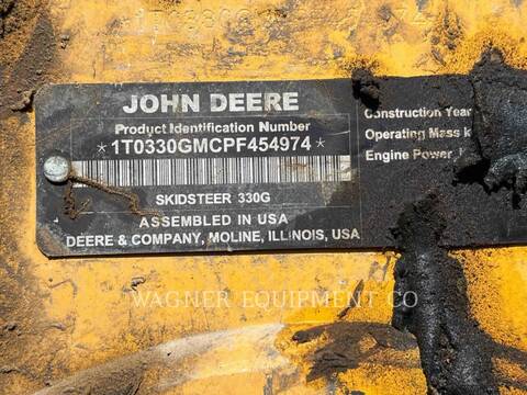 Deere & Co. 330G, Skid Steer Loader, 3724 hours, S/N: 1T0330GMCPF454974, 2023 - Image 6