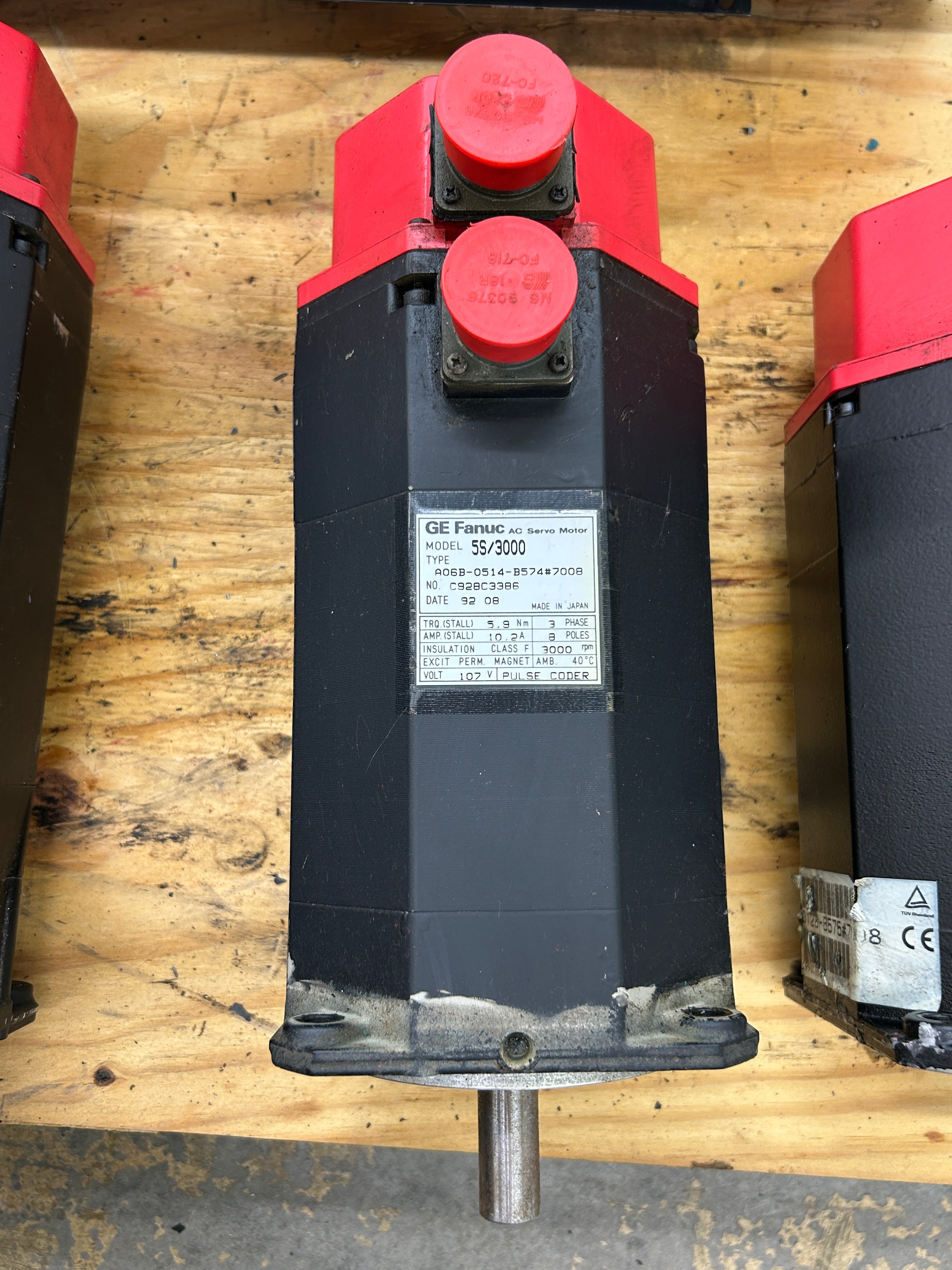 GE Fanuc #A06B-0514-B574 #7008, Model 5S/3000 AC Servo Motor, 5.9 Nm Stall Torque, 107 Volts, 10.2 Amps - Image 3