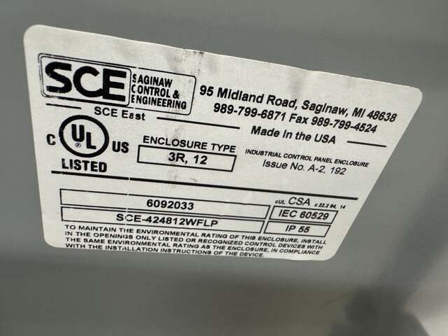42" H x 48" W x 12" D Saginaw Control & Engineering #SCE-424812WFLP, Two Door Wall Mount Enclosure, NEMA - Image 6