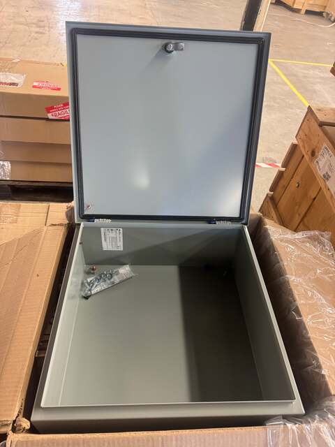 20" H x 20" W x 8" D Hammond #EN4SD20208GY, Eclipse Single Door Wall Mount Enclosure, Type 4/12, IP66, Gray - Image 3