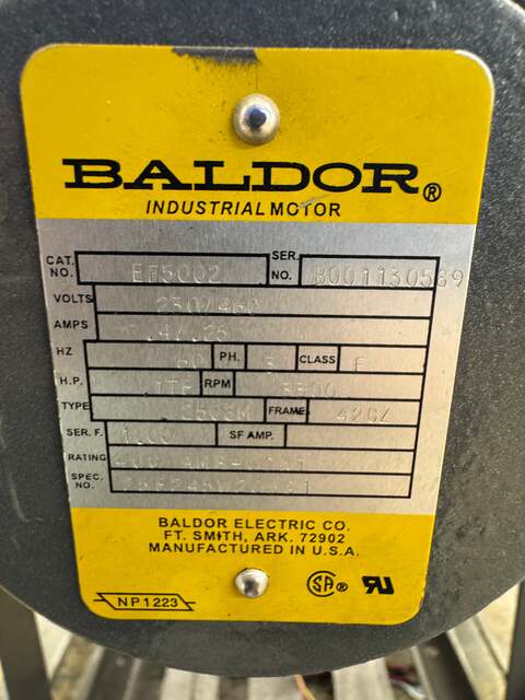 25 HP 1770 RPM Baldor #ZDJ4103T, Frame 284TC, Vector Duty Inverter Motor, 4000 RPM Max, 230/460 Volts, 3 phase - Image 7