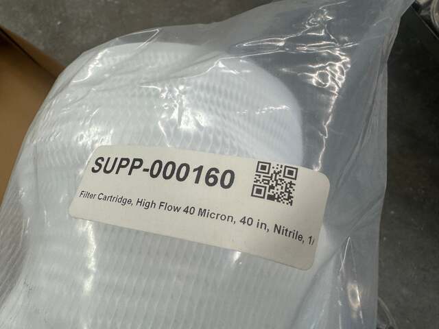 40" High Flow Filter Cartridge, 40 Micron, Nitrile Seal, New in Original Packaging - Image 4