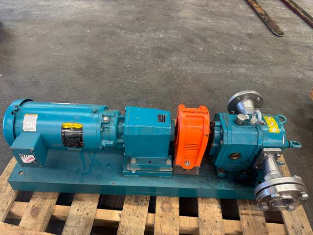 Borger #AL-25, Rotary Lobe Pump, 2" 150 Lb. ANSI Flanges, w/ Gear Reducer and Motor on Base, Stainless - Image 3