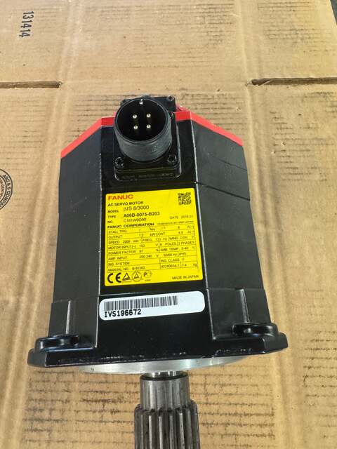 1.2 kW Fanuc #A06B-0075-B203, BiS 8/3000 AC Servo Motor, 7 Nm Stall Torque, 153 Volts, 6 Amps, IP65 - Image 4