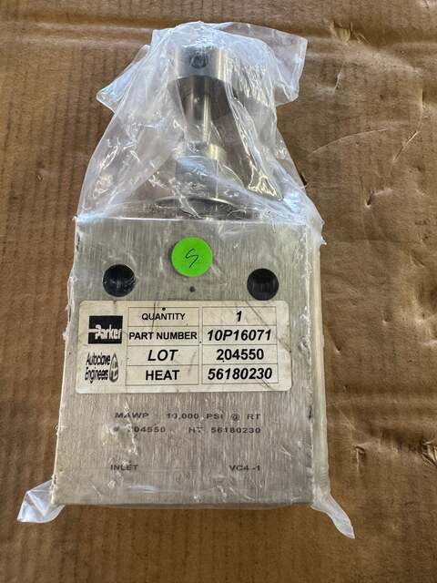 1" Parker Autoclave Engineers #10P16071, Pipe Needle Valve, 10,000 psi at Room Temperature - Image 2