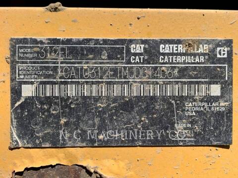 Caterpillar 312E L, 6941 hours, S/N: MJD01406, 2015 - Image 6