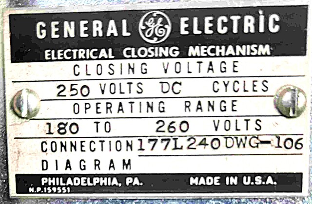3000 Amps, General Electric #AK-2-75-3, DC circuit breaker, 250 Volts, Zero Hertz trip - Image 4