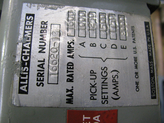 1600 Amps, Allis-Chalmers #LA-1600A, air circuit breaker, AC Pro trip, Rebuilt (4 available) - Image 3