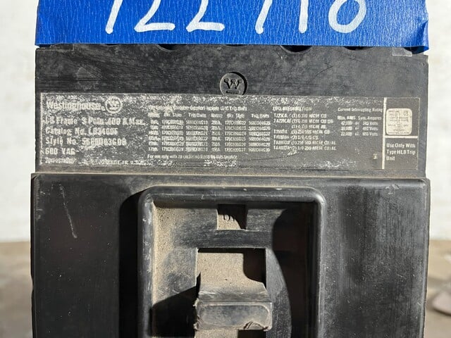 225 Amps, Westinghouse #LB3400F, molded insulated case circuit breaker, 600 Volts - Image 2