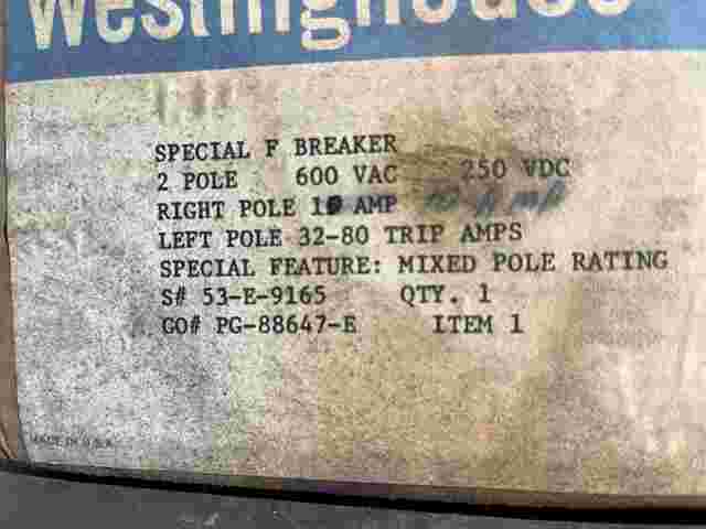 10 Amps, Westinghouse #PG-88647, molded insulated case circuit breaker, 600 Volts - Image 2