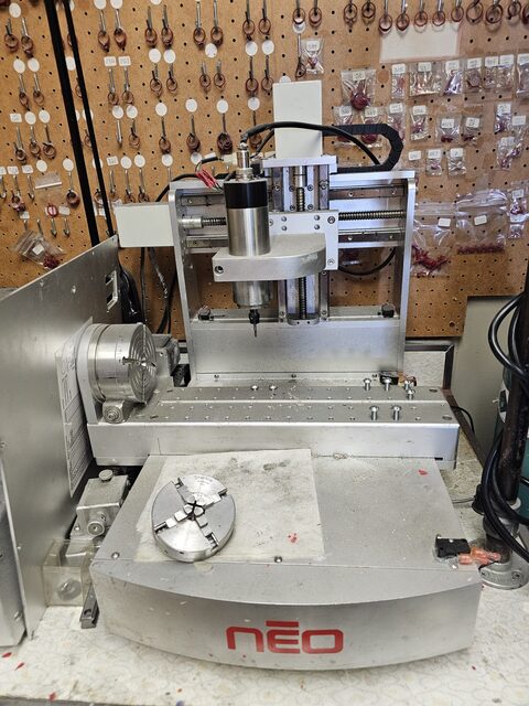 NEO, 4-Axis benchtop CNC engraving & milling machine, rotary 4th axis chuck, 6501-4-080-M stepper control - Image 1