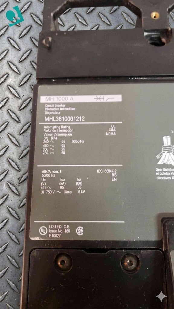 1000 Amp Square D #MHL3610001212, Molded Case Circuit Breaker (3 available) - Image 8