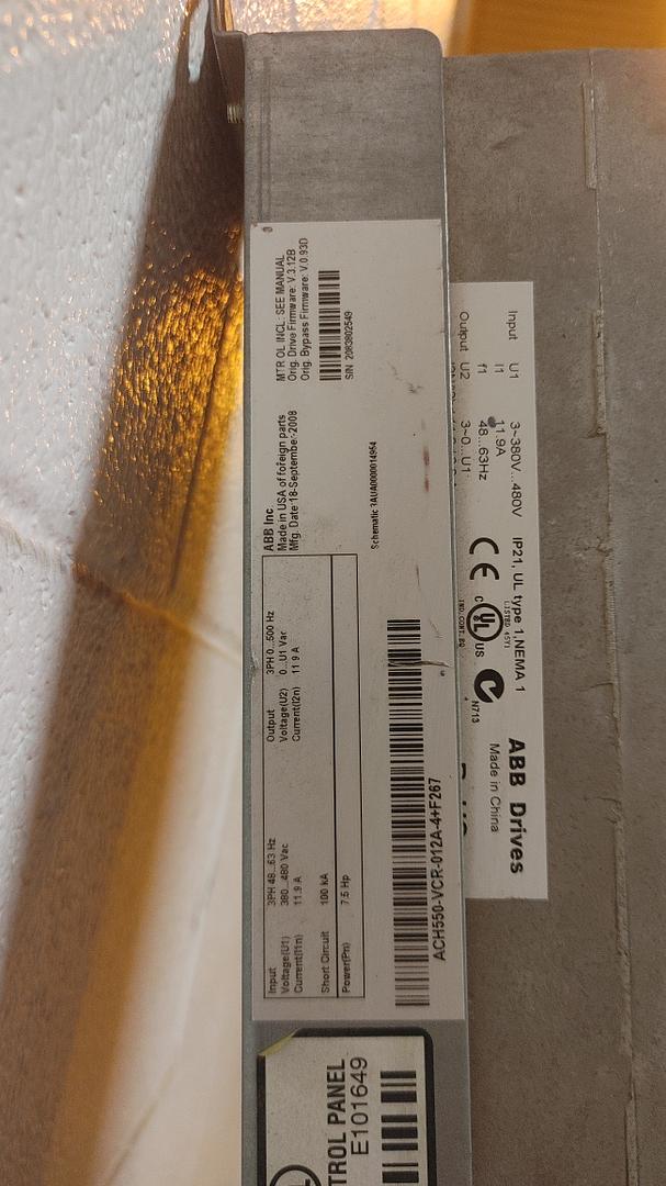 ABB #ACH550-VCR-012A-4, 7.5 hp adjustable frequency drive ( - Image 10