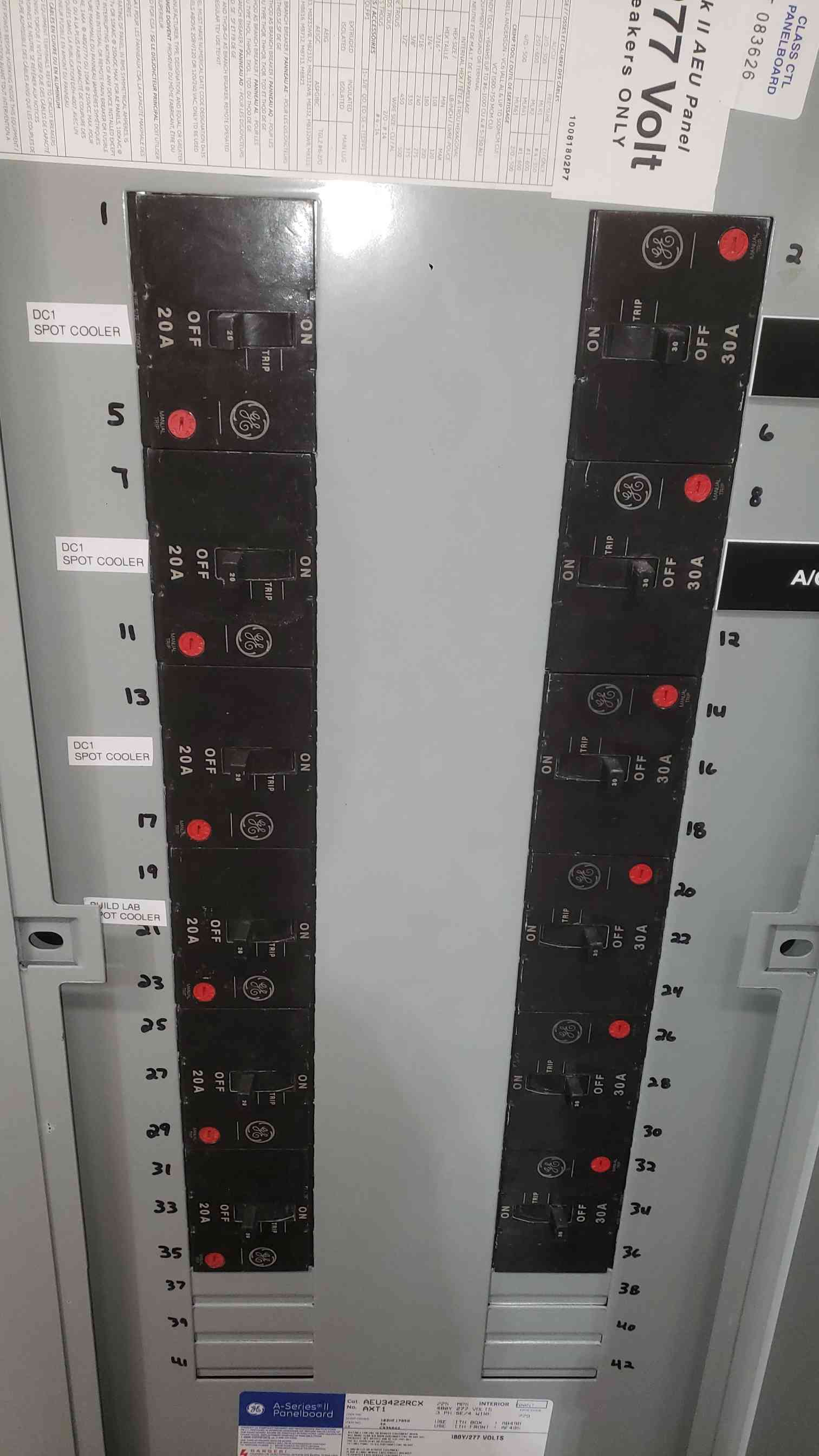 225 Amp. General Electric Max A Series II Panelboard, 480Y/277V, 3PH, 4W - Image 7
