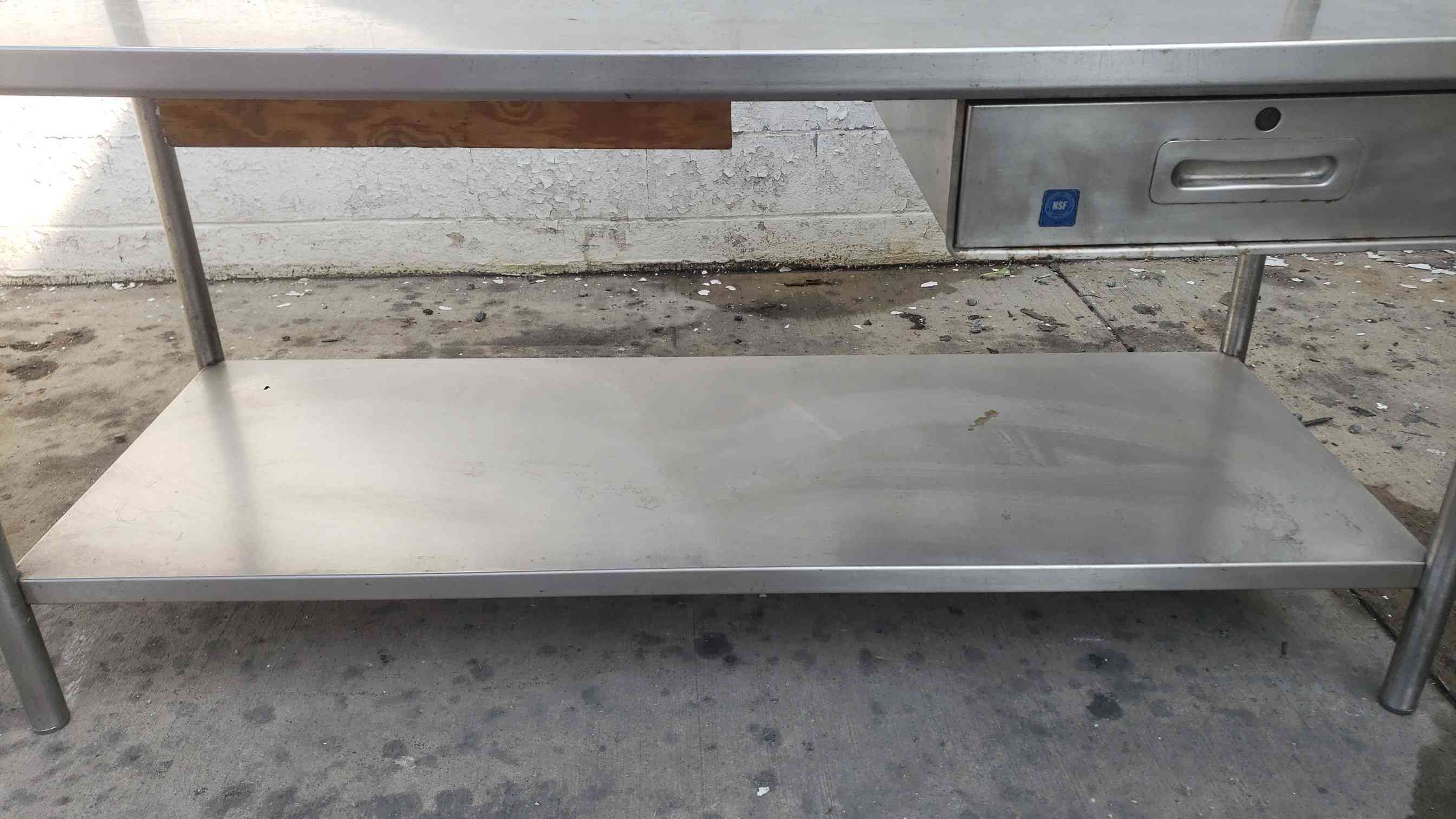 stainless steel commercial kitchen prep table w/ r, Utility Drawer & Sink Unit, NSF - Image 5