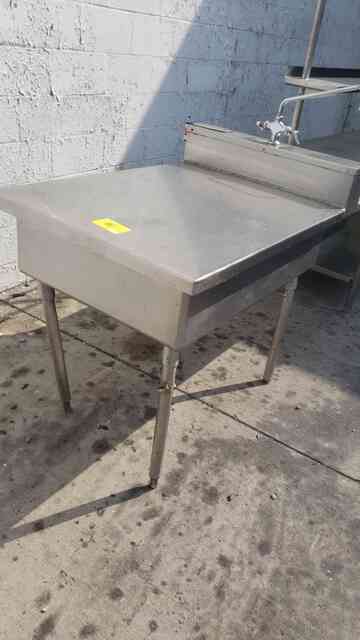 stainless steel commercial kitchen prep table w/ r, Utility Drawer & Sink Unit, NSF - Image 8