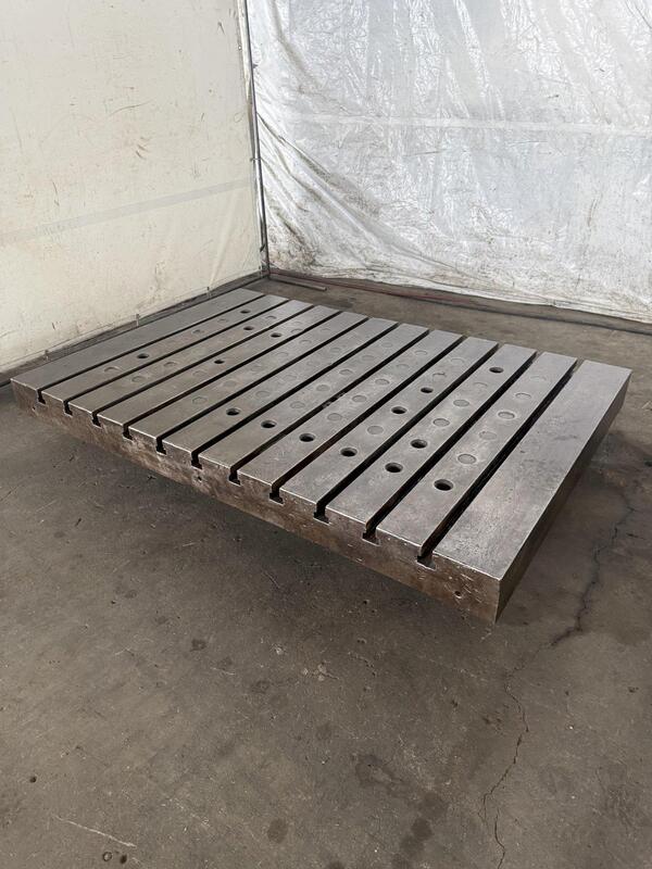 74" L x 50" width x 6" H, T-slot Bolster Plate, (11) t-slots, 6" centers, 6" thickness - Image 1