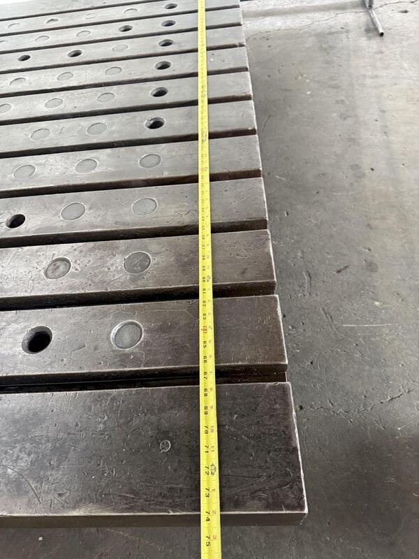 74" L x 50" width x 6" H, T-slot Bolster Plate, (11) t-slots, 6" centers, 6" thickness - Image 6