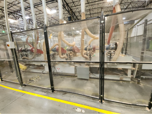 Newman #KM16, Multiple Head Trim Saw, 16' L max, 4" thick, 3000 RPM arbor, 60 PPM - Image 3