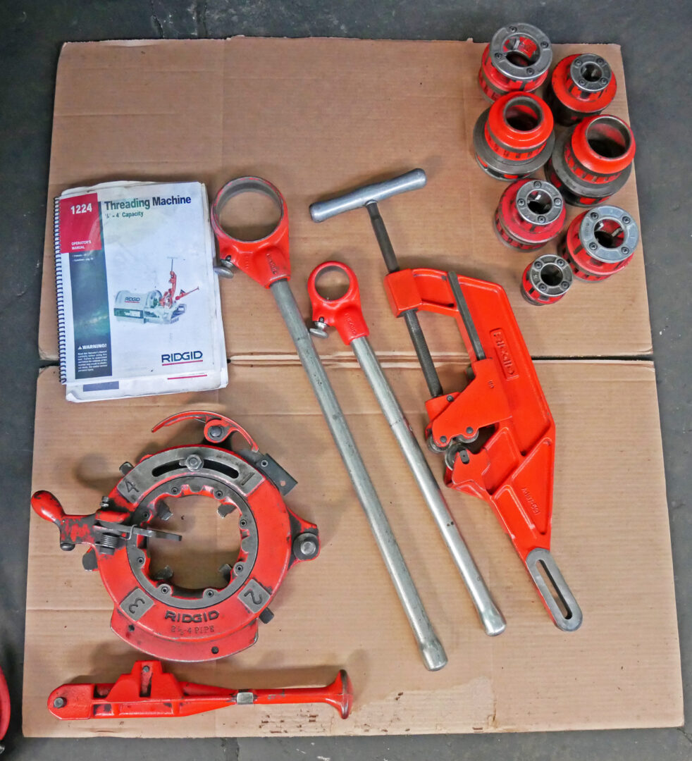 1/4" -6" Ridgid #1224, Pipe Threader, 1.5 HP, die heads - Image 6