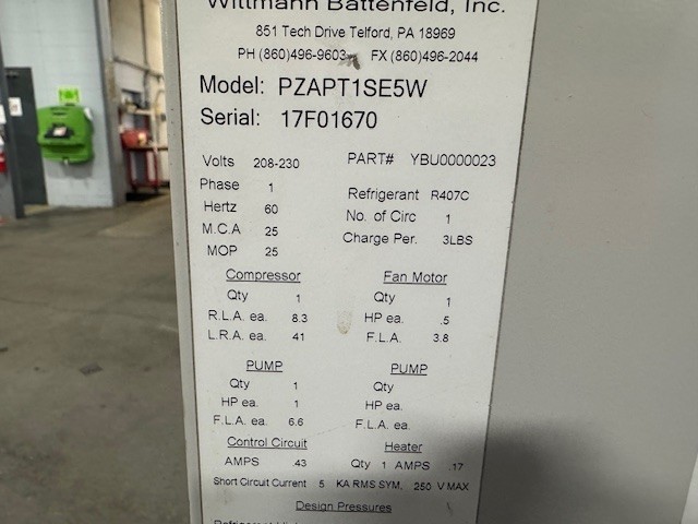 1 Ton, Wittmann / Battenfeld #PZAPT1SE5W, plastic auxiliary equipment chiller, 2022 - Image 6