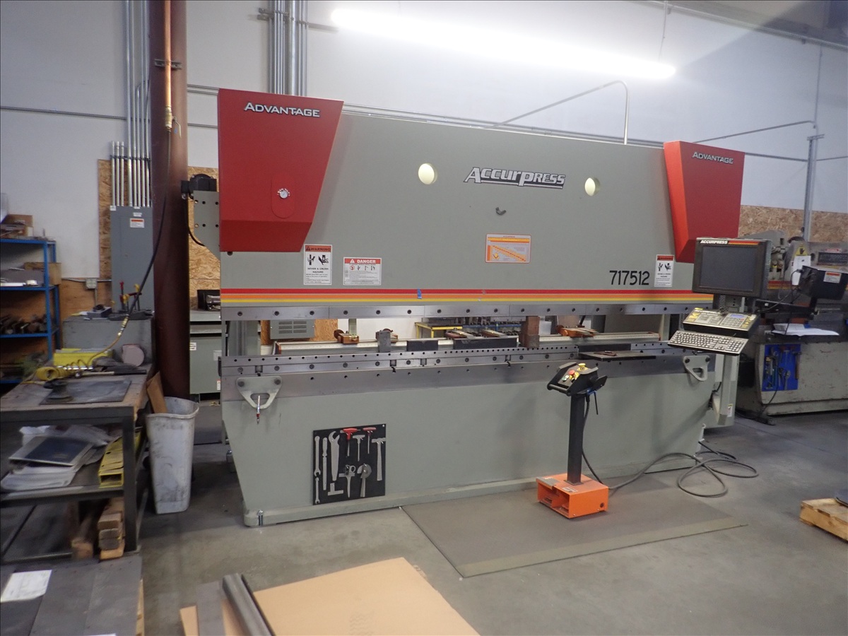 175 Ton, Accurpress #717512, CNC hydraulic press brake, 12' overall, ETS controls, 2018 - Image 1