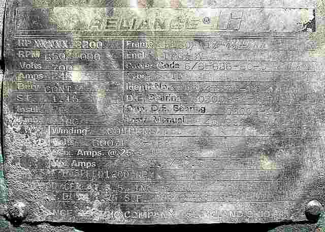 2200 HP 650/1090 RPM Reliance, Frame B1602ATZ, DPGASV, compensated, 700 VA, 300 VF (3 available) - Image 3