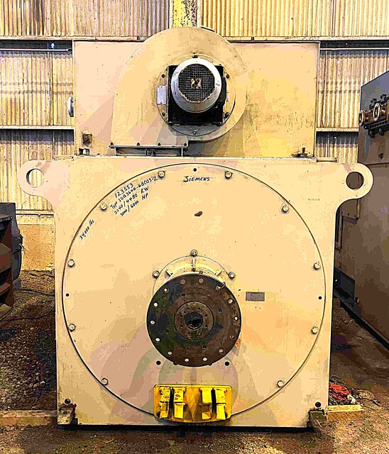 3000 HP 450/1500 RPM Siemens, Frame IDQ3644-6BC03-Z, FVWC, 58 / 105 / 95 Volts, 1998 (2 available) - Image 1
