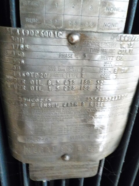 300 HP 1785 RPM General Electric, Frame L449TP20, TEFC, VHS, vertical hollow shaft, vertical hollow shaft - Image 2