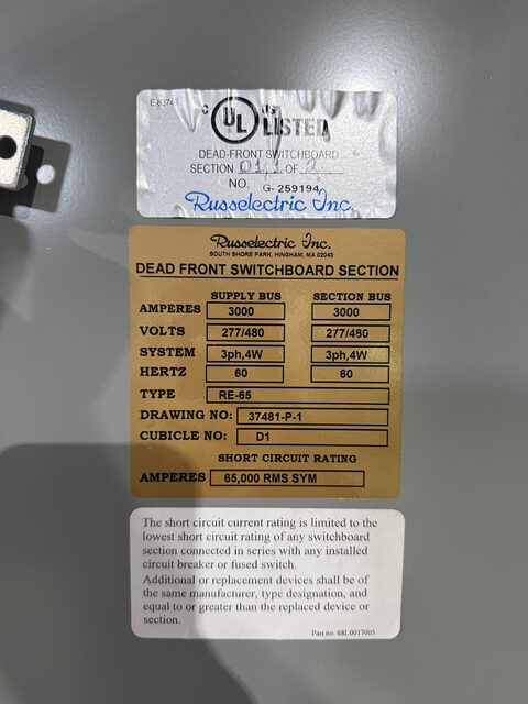 3000 Amp. Russelectric #RTS30, Automatic Transfer Switch, 277/480 VAC, 4-wire, 3PH - Image 4