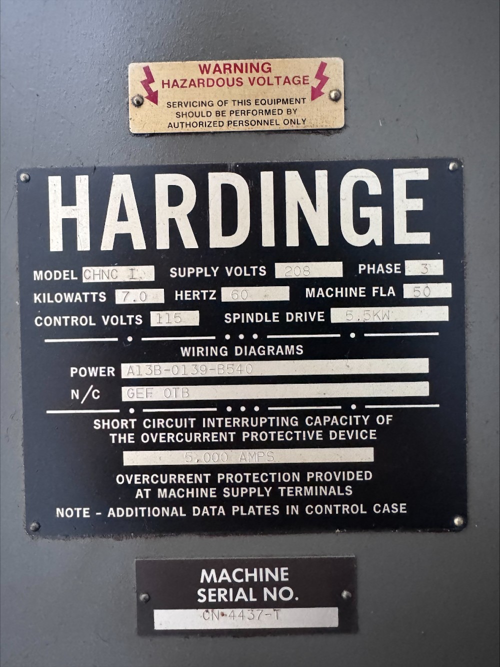 Hardinge #CHNC-1, Chucker, 8000 RPM, 10 HP, X-12" Z-11", 5C Collet, 8 Station Turret - Image 2
