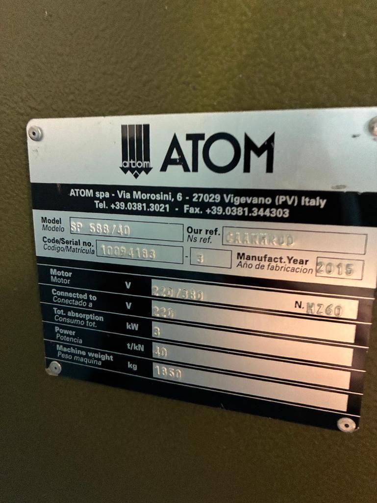 40 Ton, Atom #SP588/40, traveling head hydraulic die cutting clicker press, 6 stroke, 2015 - Image 4