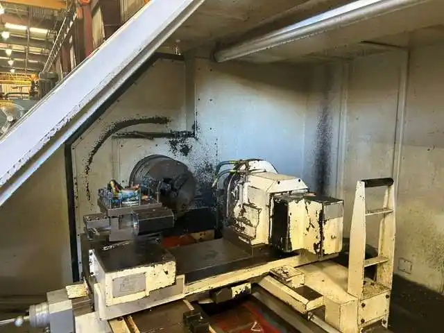 Hankook #Protec-60, 60x4000 flat bed CNC lathe, 27.9" swing, 157.4" centers, 3-jaw 24" hydraulic chuck, 2000 - Image 4