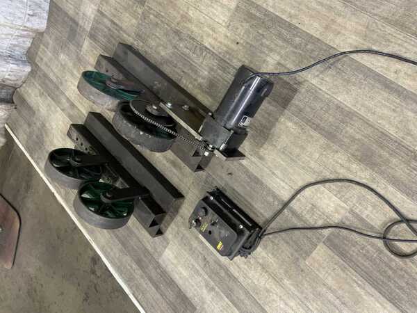 Home Made 400 lb. tank turning rolls, 8" wheel diameter, 2" wheel width, forward/reverse, 1/4 HP - Image 1