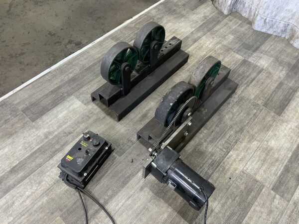 Home Made 400 lb. tank turning rolls, 8" wheel diameter, 2" wheel width, forward/reverse, 1/4 HP - Image 9