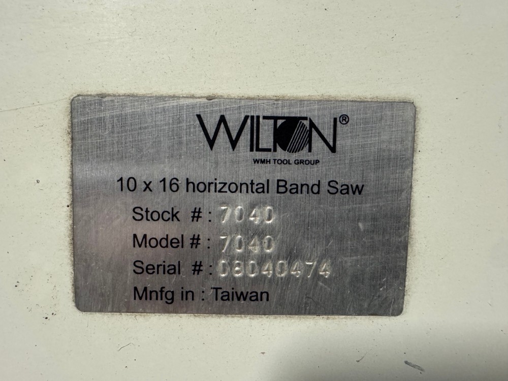 10" x 16" Wilton #7040, Horizontal Band Saw, 10" Rounds, 1" Blade, 100-350 FPM, 1.5 HP - Image 6