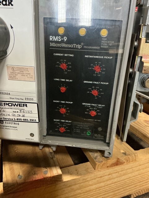 800 Amps, General Electric #TP88SSH, Power Break Circuit Breaker, 3 Pole, 600 VAC, RMS-9 Micro Versa Trip - Image 4
