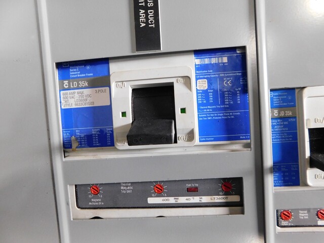 800 Amp. Cutler-Hammer, PRL4B, Pow-R-Line panelboard, 480/277 Volts, 3 phase, 4 W., 600 Amp. main breaker - Image 10