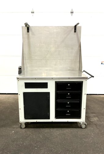 31" x 49" Stainless Steel top work bench / cabinet, 40" tall, (4) 19" x 15" x 5" drawers - Image 1