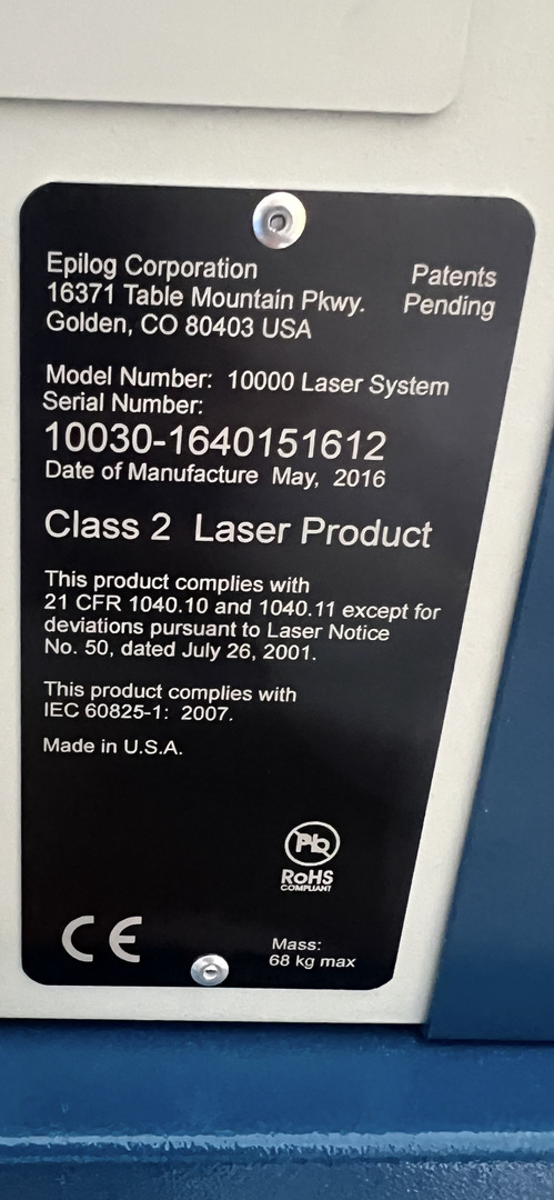 Epilog Zing #10000-Laser-System, CO2 Laser Engraver & Cutter, 30 watt, 16" x 12" work area, 4.5" max. - Image 2