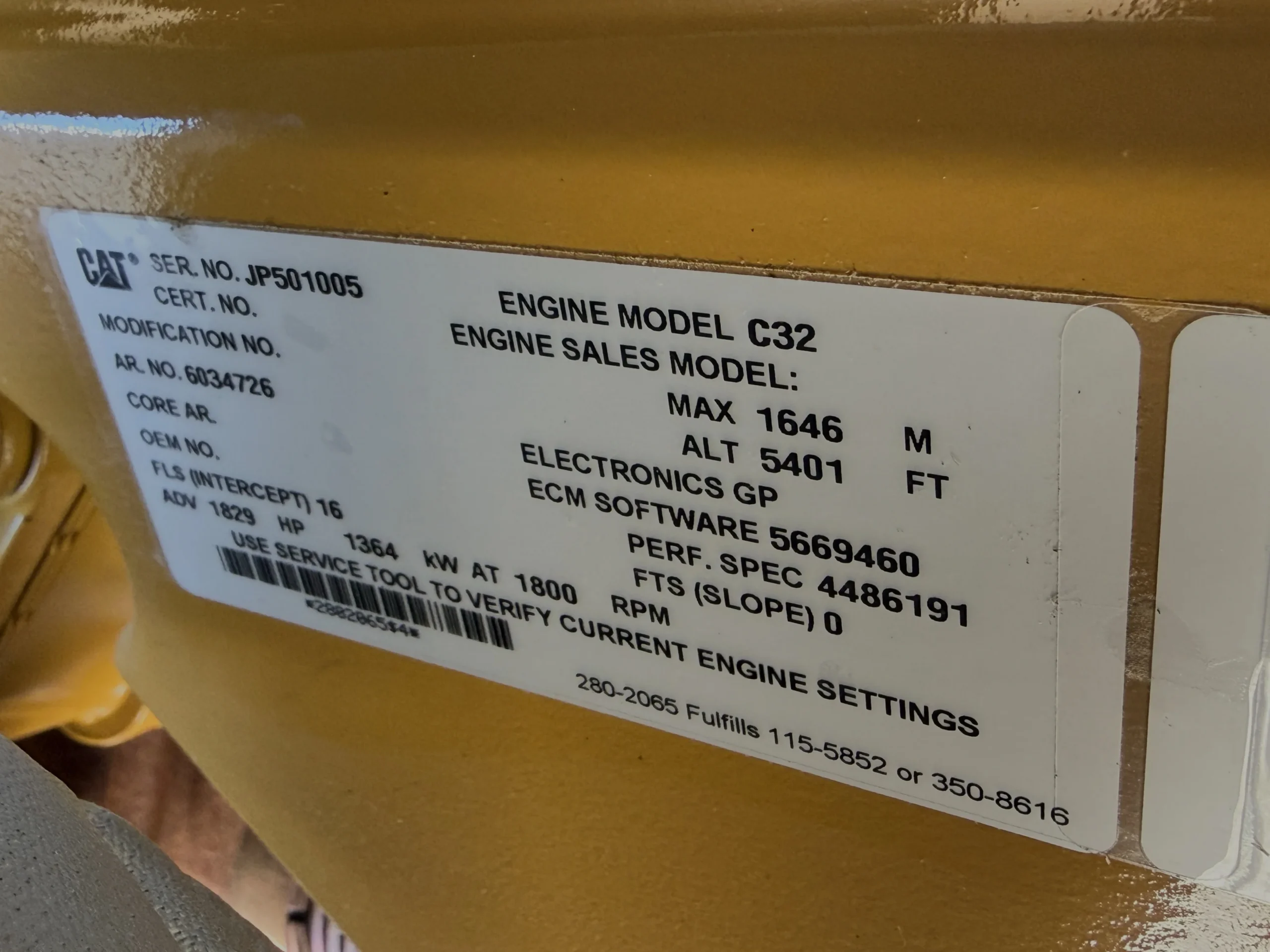 1,250 KW Caterpillar #D1250GC, diesel generator set, 277/480V., 3-Ph., 60 Hz, standby, C32 engine, sound - Image 10