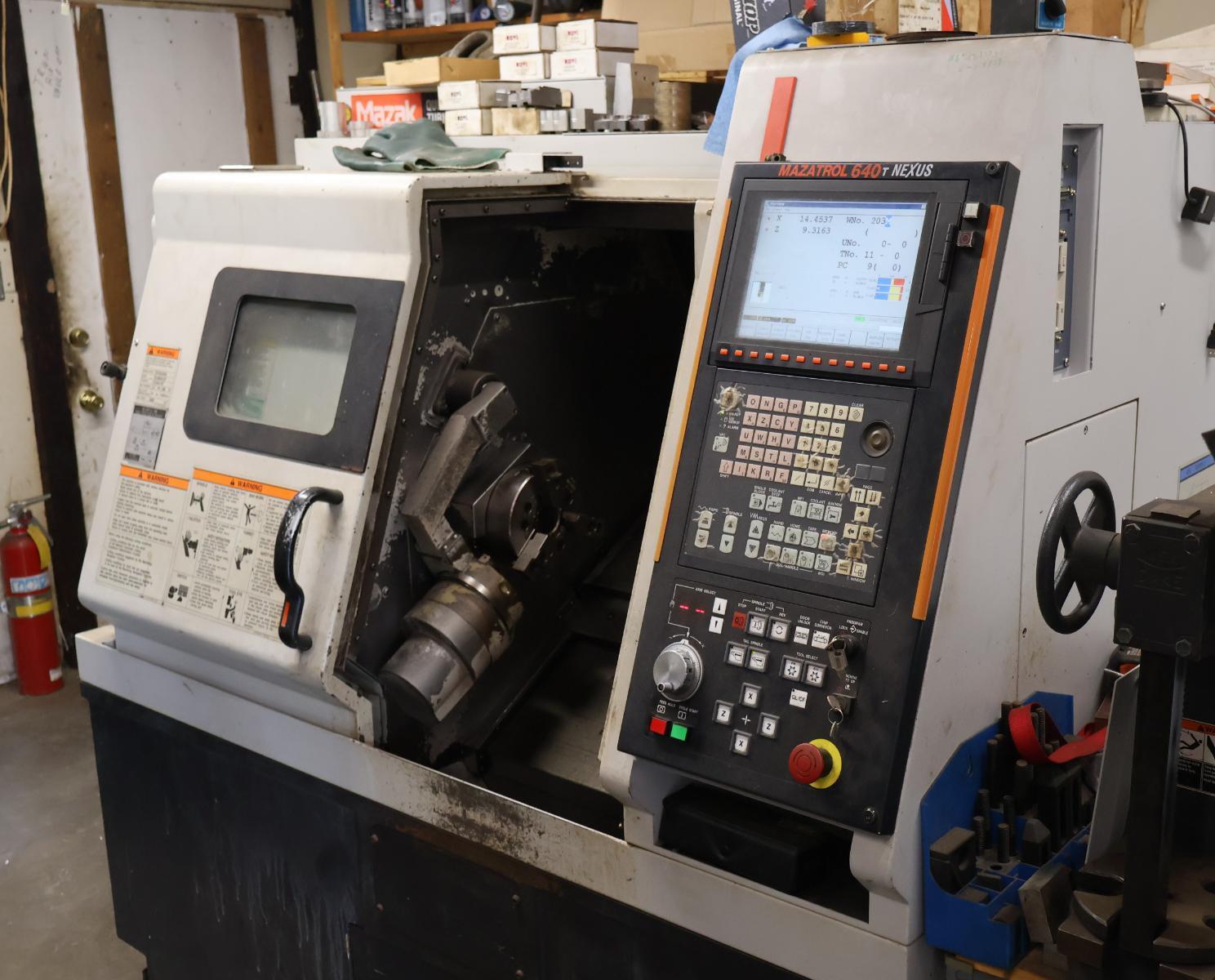 Mazak #QTN-100P, CNC turning center, 21.6" swing, 6" chuck, 3-jaw, 2" bar, 11" diameter, 12.1" length, 12 - Image 1
