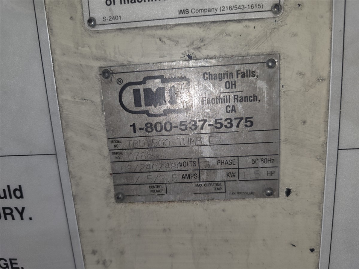 560 LB IMS #TBD1500, Dual Drum Tumbler, (2) 55 Gallon Drum Capacity, 2 HP, 230-460 V. - Image 3