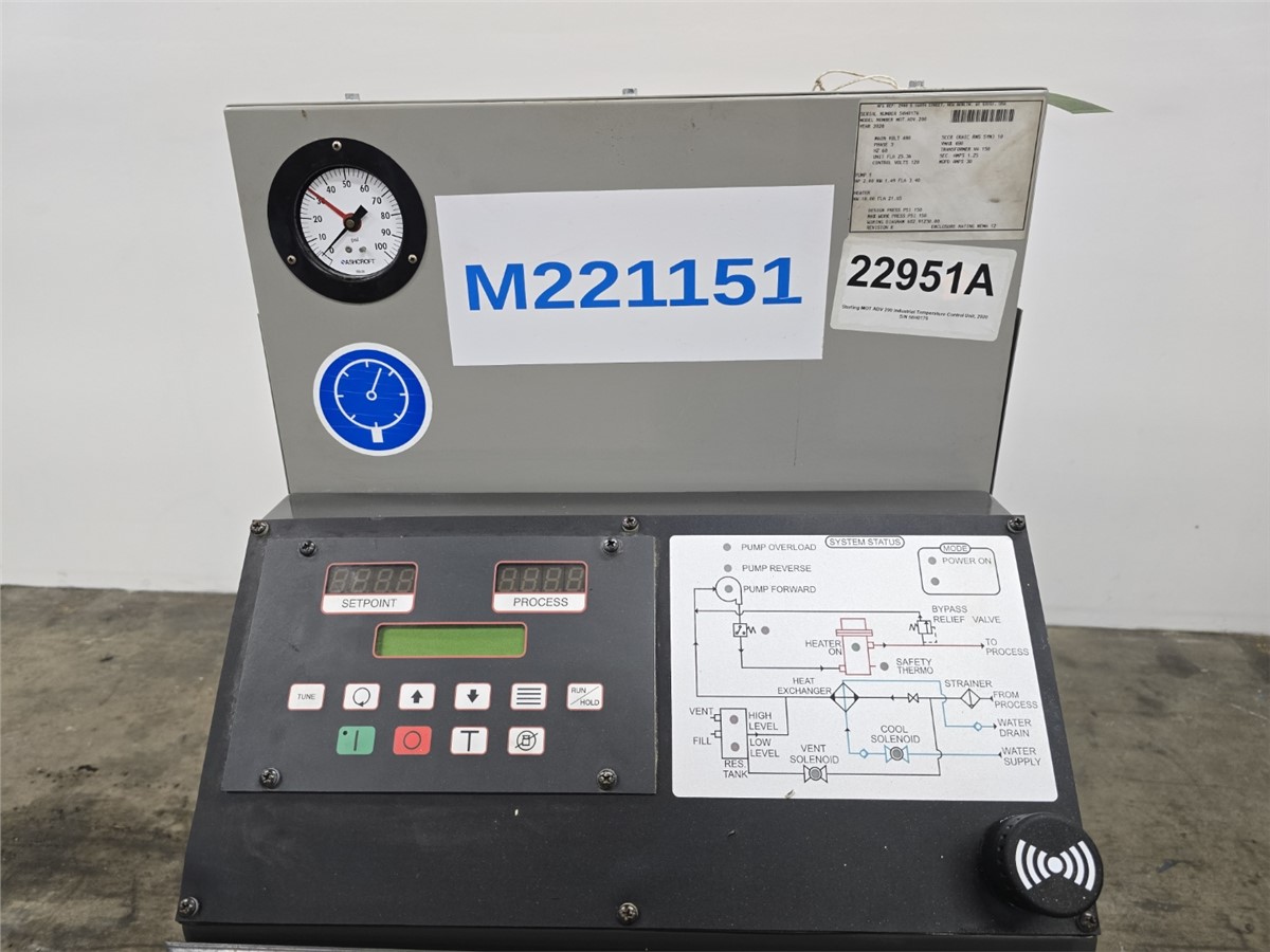 18 KW Sterling #MOT-ADV-200, Single-Zone Water Temperature Control Unit, 150 PSI, 2 HP Pump, 480 V., 2020 - Image 6