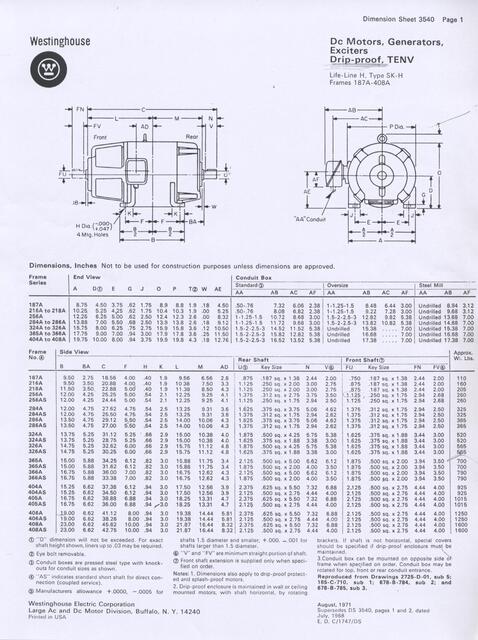 40 HP 1150/2400 RPM Westinghouse, Frame 405AS, 240 Volts, DP, Shunt, DC Motor - Image 1