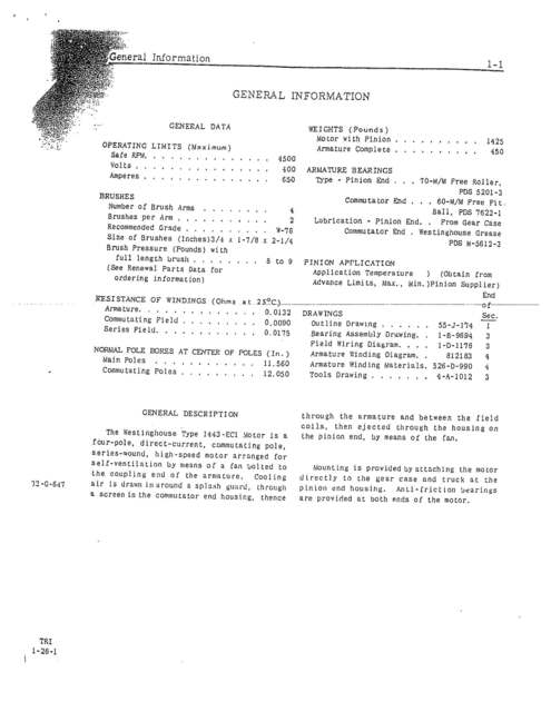 Westinghouse #1443-EC1, 4500 RPM, 400 V., DC Traction Motor, Locomotive (4 available) - Image 2