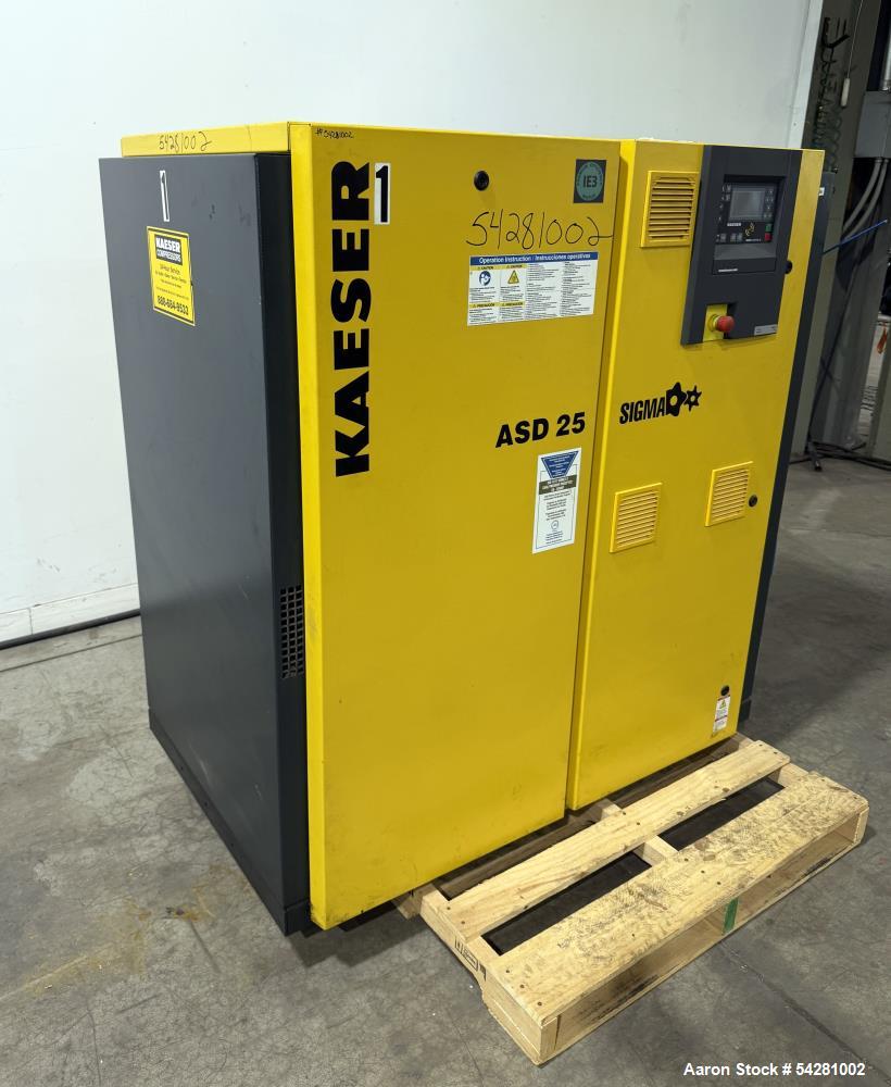 112 CFM, 125 PSIG, Kaeser #ASD-25, Industrial Rotary Screw Air Compressor, Sigma Control 2, 25 HP, 33000 load - Image 1