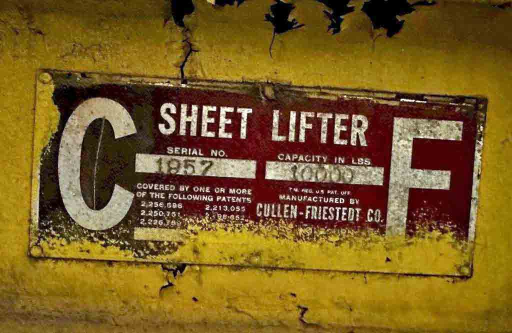 20,000 lb. Cullen-Friestedt, Sheet Lifter, 96" arm (2 available) - Image 5